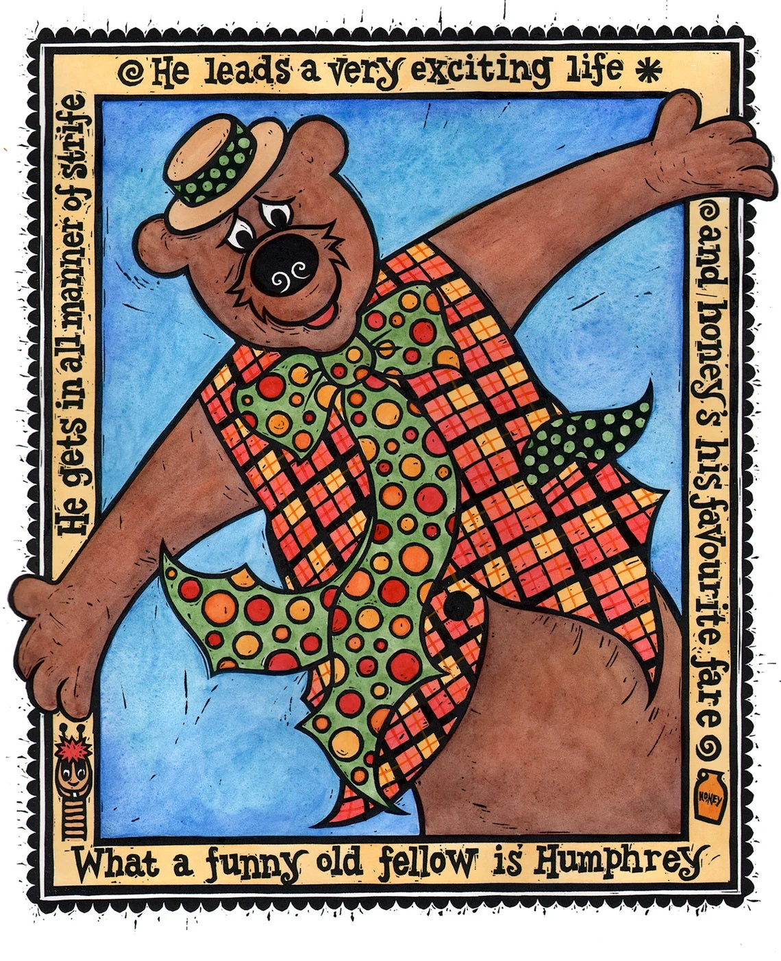 Humphrey - Limited Edition Lino Print (hand-coloured)