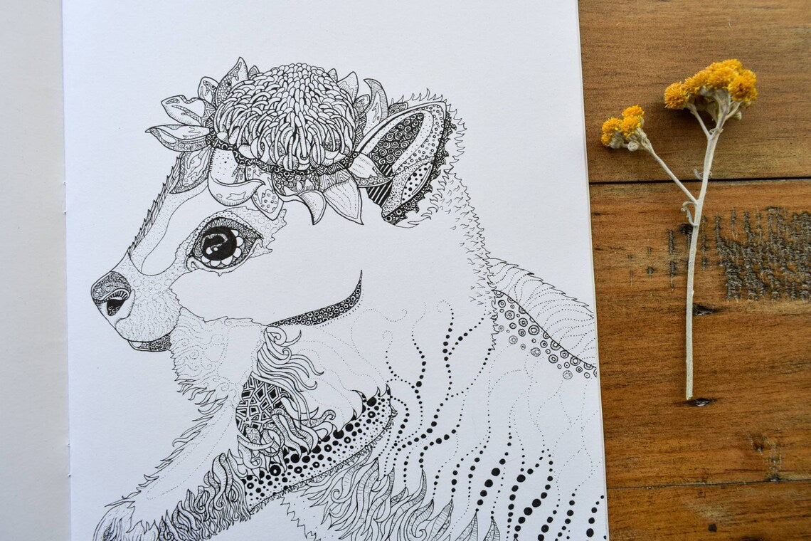 Floral Emblem Friends Colouring Book