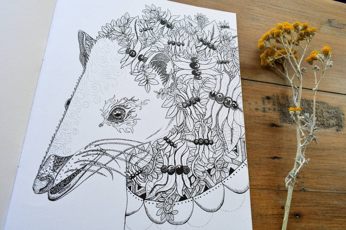 Floral Emblem Friends Colouring Book