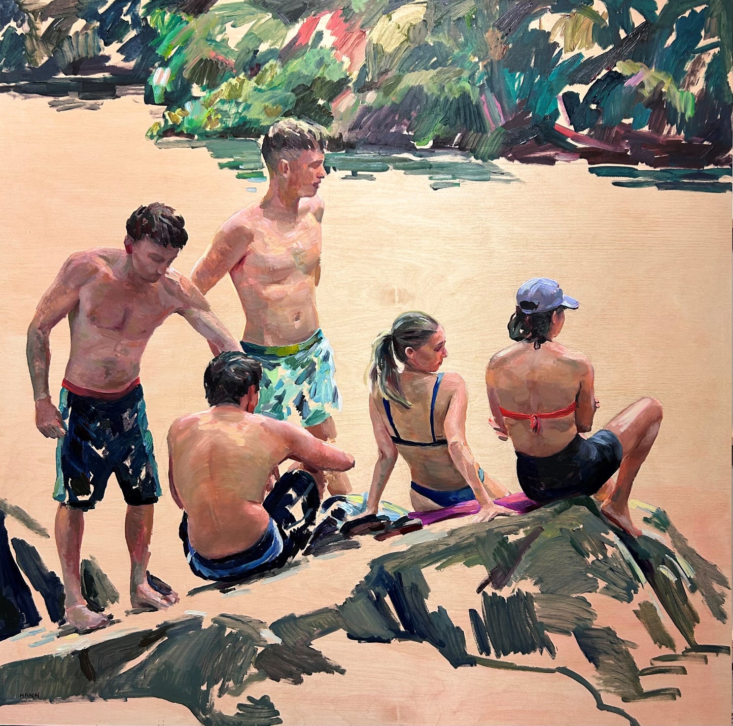 Bathers By Currumbin Rock Pool - Sophie Hann