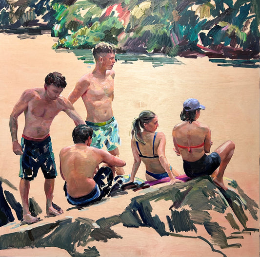 Bathers By Currumbin Rock Pool - Sophie Hann