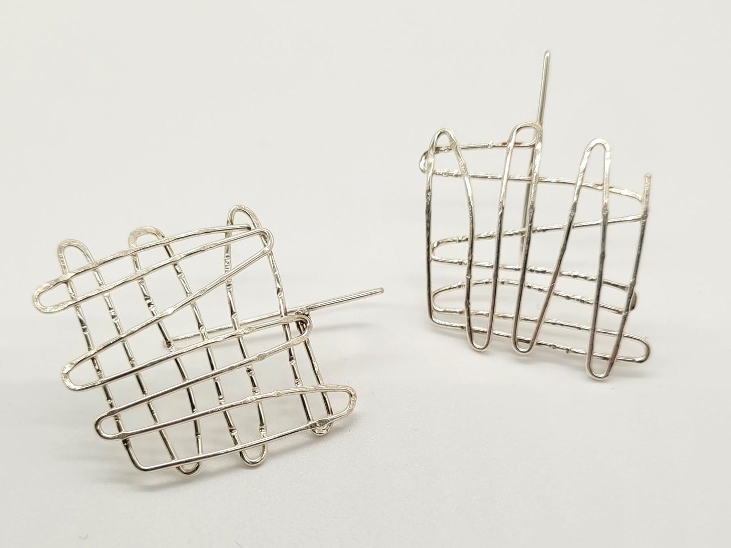 Cross Hatch Earrings - Medium