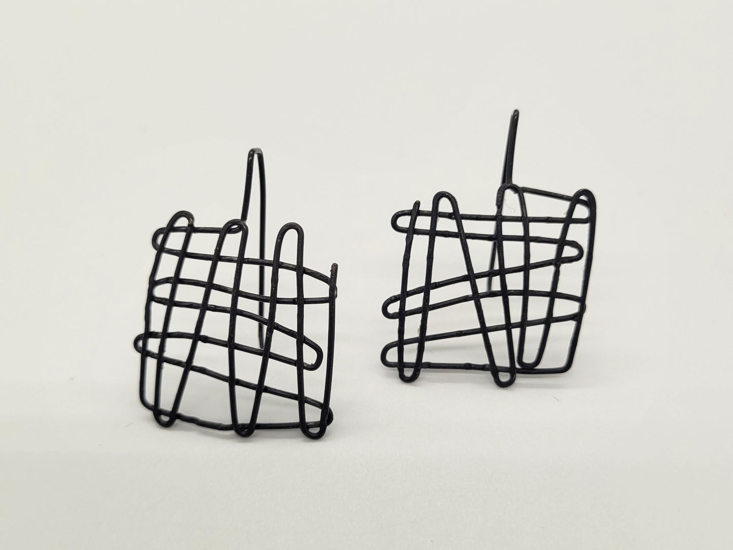 Cross Hatch Earrings - Medium