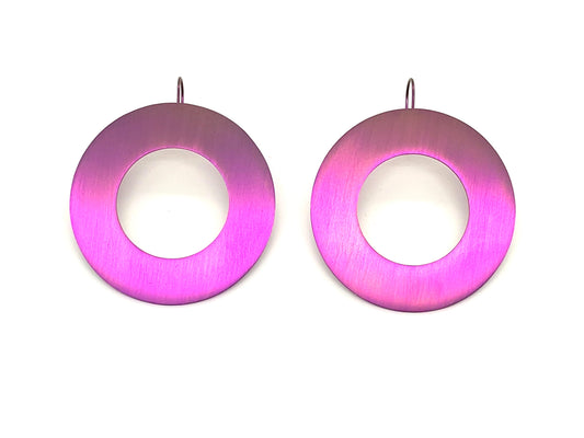 Anodised Washer Earrings 50mm with hook