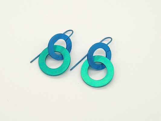 Looped Anodised Titanium Washer Earrings