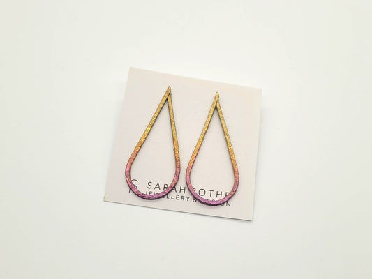 Textured Teardrop Titanium Earrings