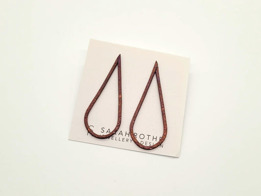 Textured Teardrop Titanium Earrings