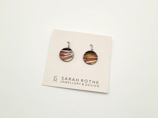 Etched Circular Titanium Earrings