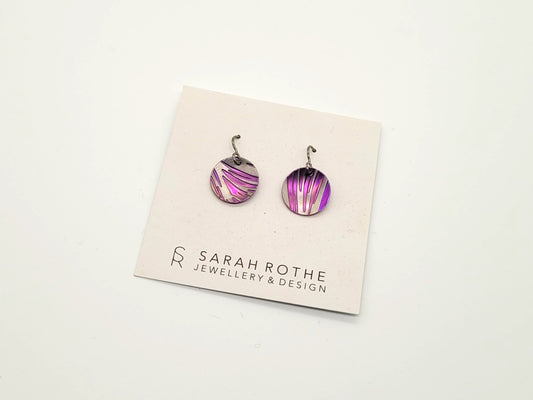 Etched Circular Titanium Earrings