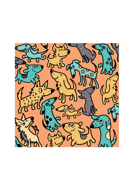 Dogs - A3 Print - Orange