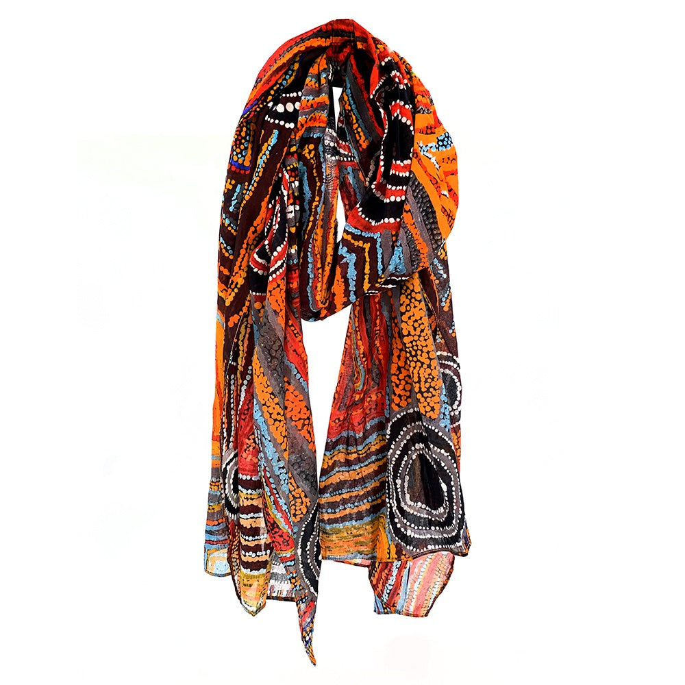 Organic Cotton Scarf Better World Arts - MARY NAPANGARDI BROWN
