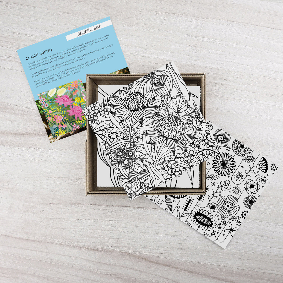 Colouring Cards Pack (6) - Dreams in Flowers