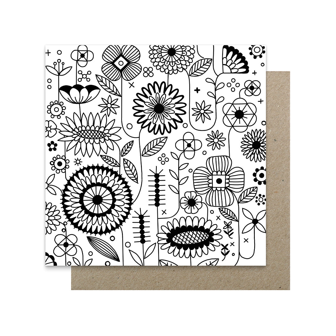 Colouring Cards Pack (6) - Dreams in Flowers