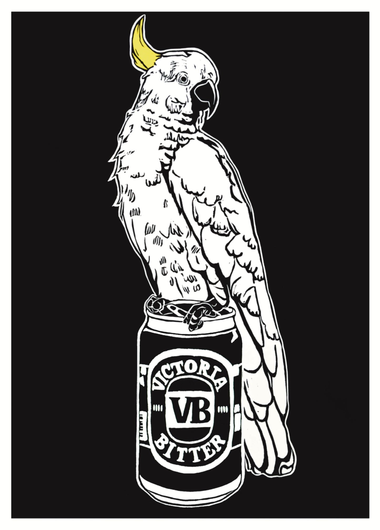 Thirsty Bird Print - Sulphur-crested Cockatoo & Victoria Bitter