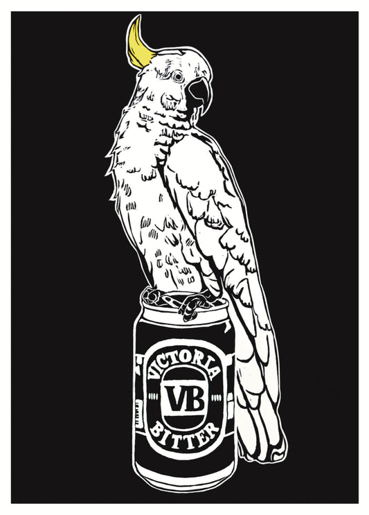 Thirsty Bird Print - Sulphur-crested Cockatoo & Victoria Bitter