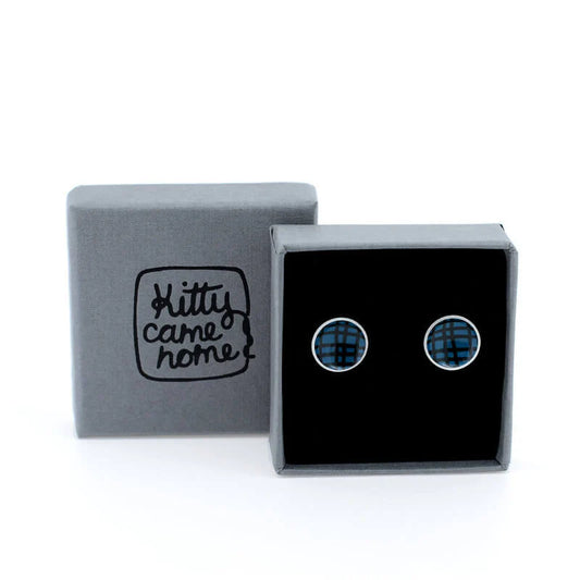 Crosshatch - Circle Stud Earrings