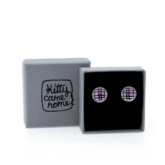 Crosshatch - Circle Stud Earrings