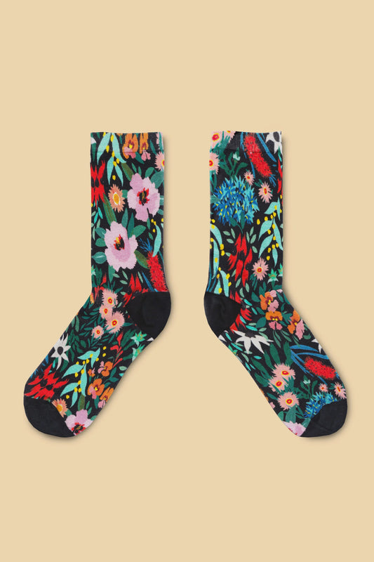 Julie White Socks - Flower Dance