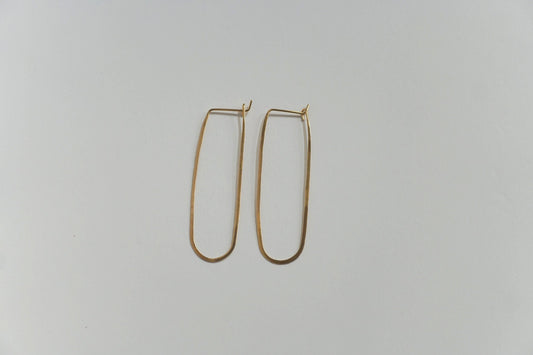 Large Oblong Bare Earrings Gold-Plated