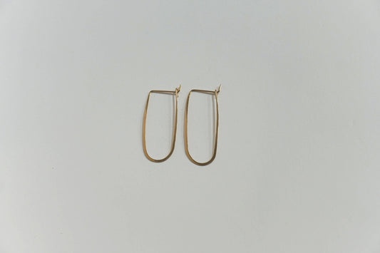 Medium Oblong Bare Earrings Gold-Plated