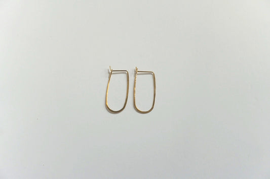 Small Oblong Bare Earrings Gold-Plated