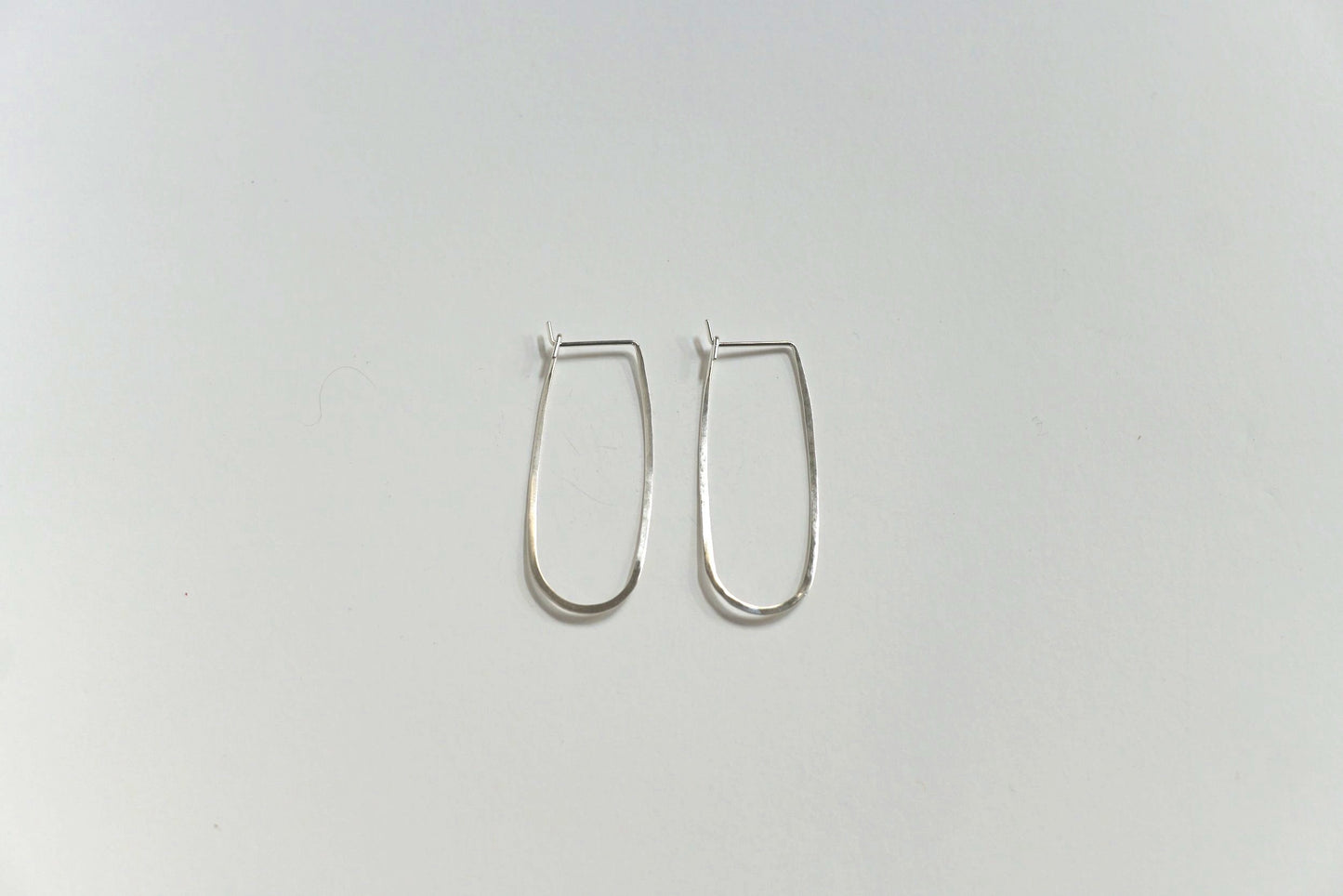 Medium Oblong Bare Earrings Sterling Silver