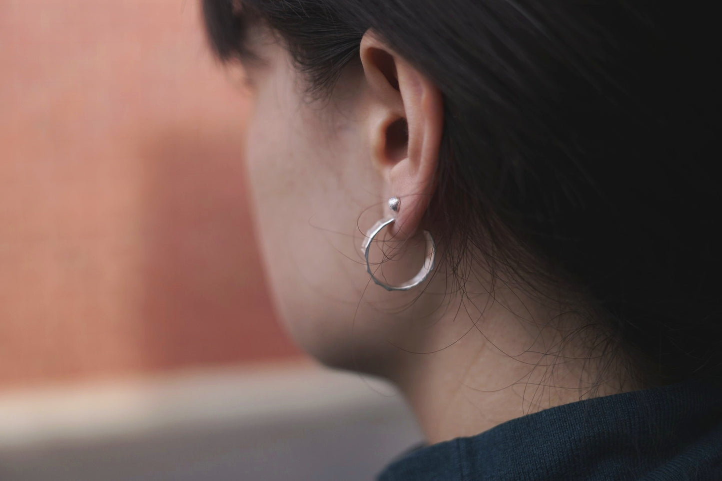 Pleated Earrings Sterling Silver