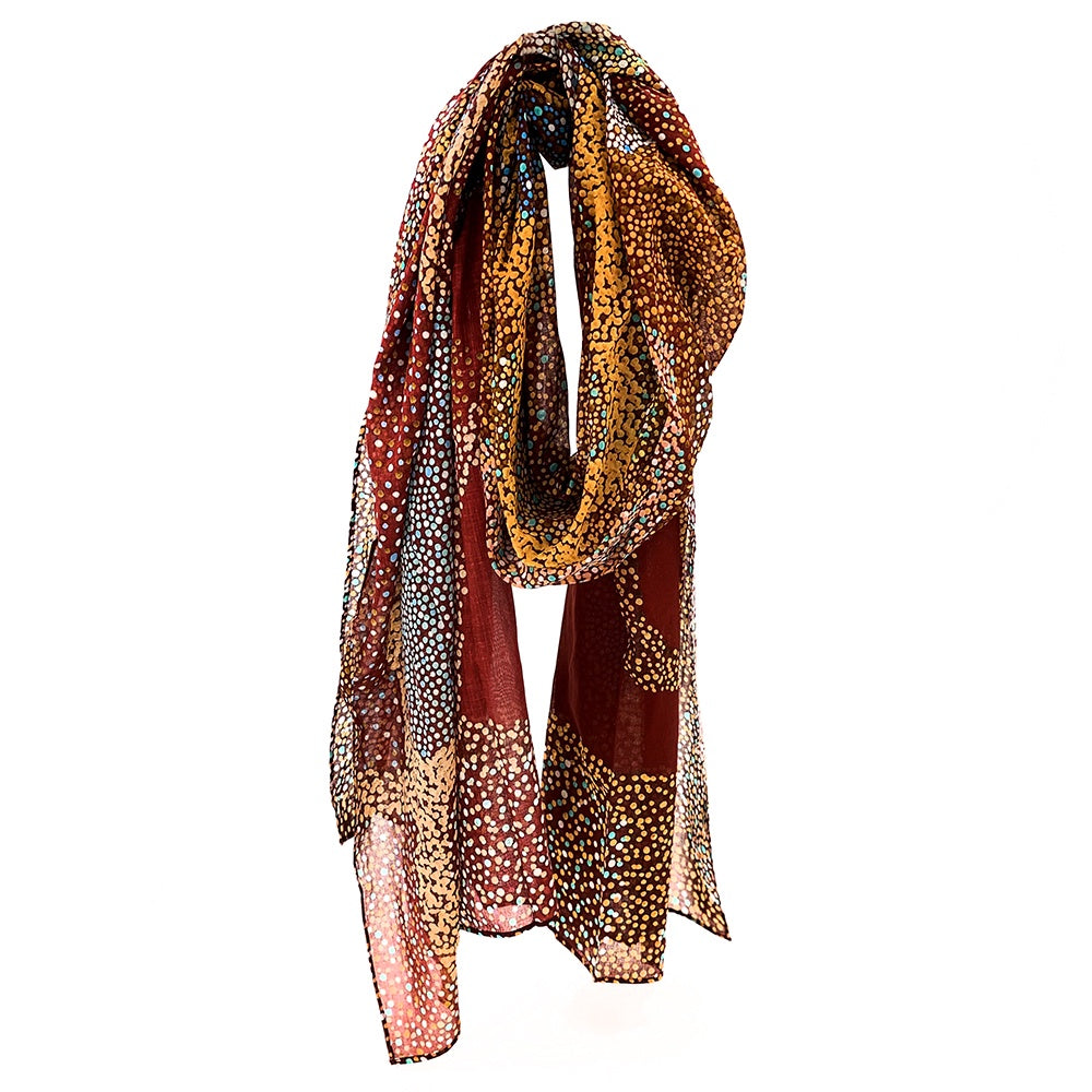 Organic Cotton Scarf Better World Arts - LYNETTE NANGALA BROWN