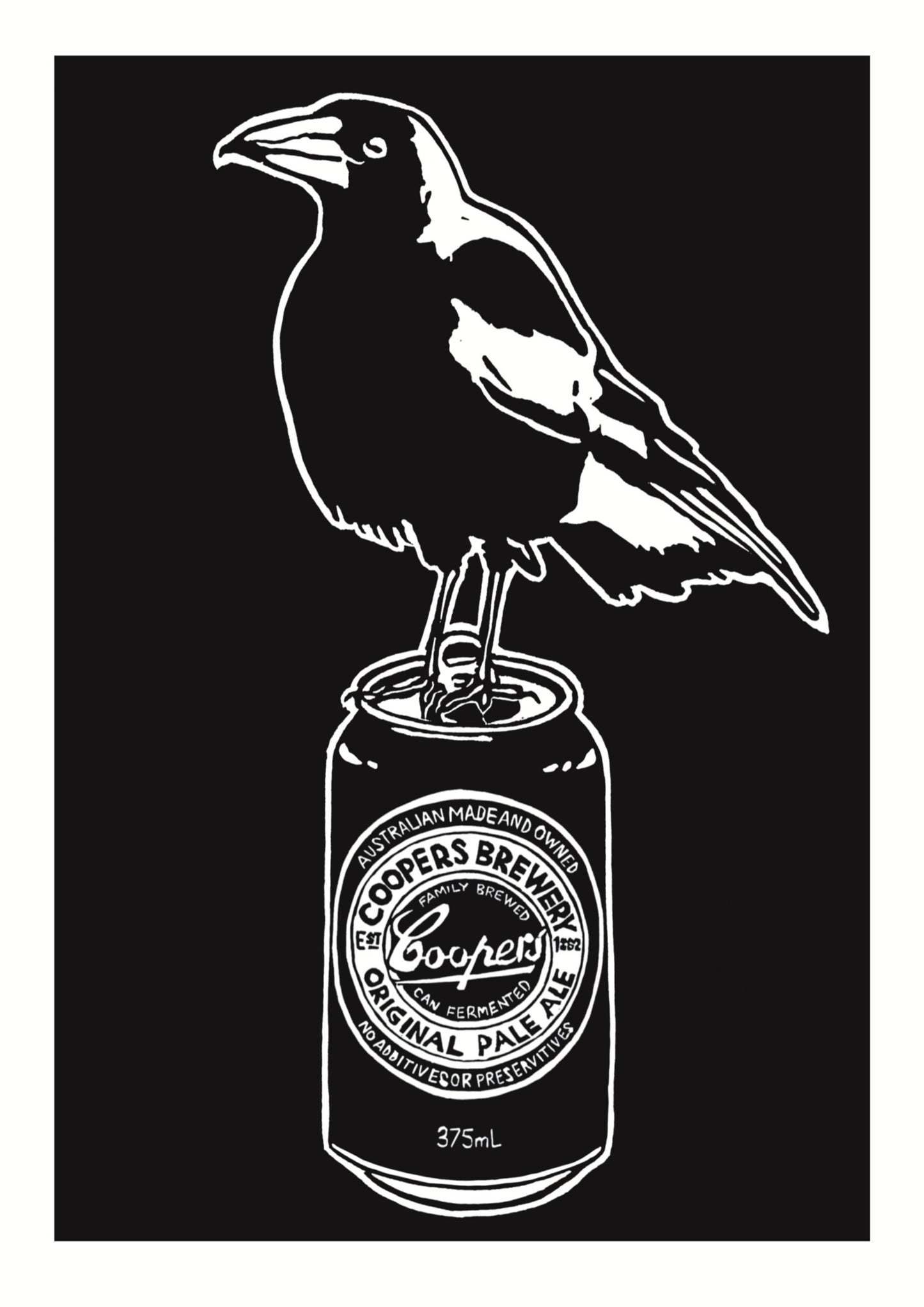 Thirsty Bird Print - Magpie & Coopers Original Pale Ale