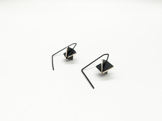 X-Series Short Hook Earrings - Cube