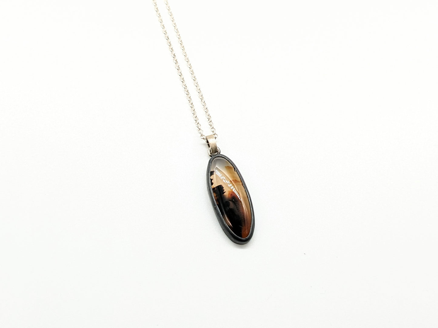 Inclusion Necklace with Montana Agate Gemstone