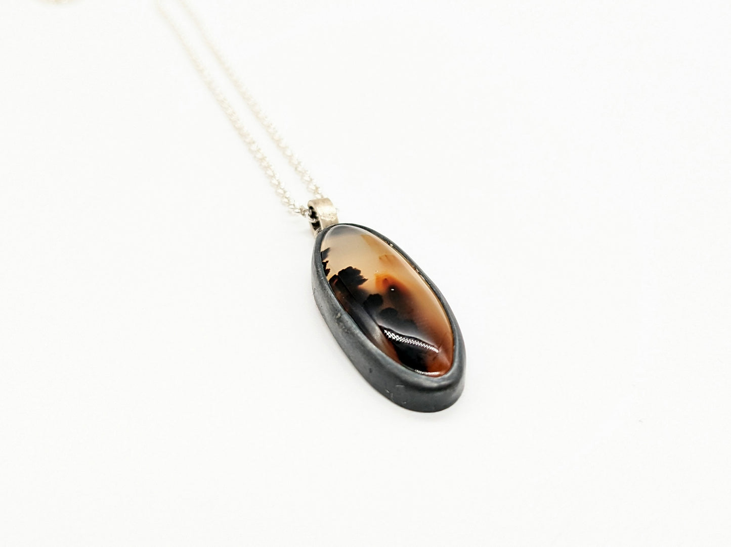 Inclusion Necklace with Montana Agate Gemstone