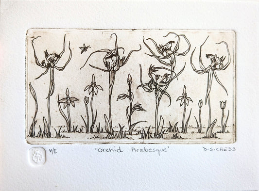 Orchid Arabesque - Varied Edition Solarplate Etching