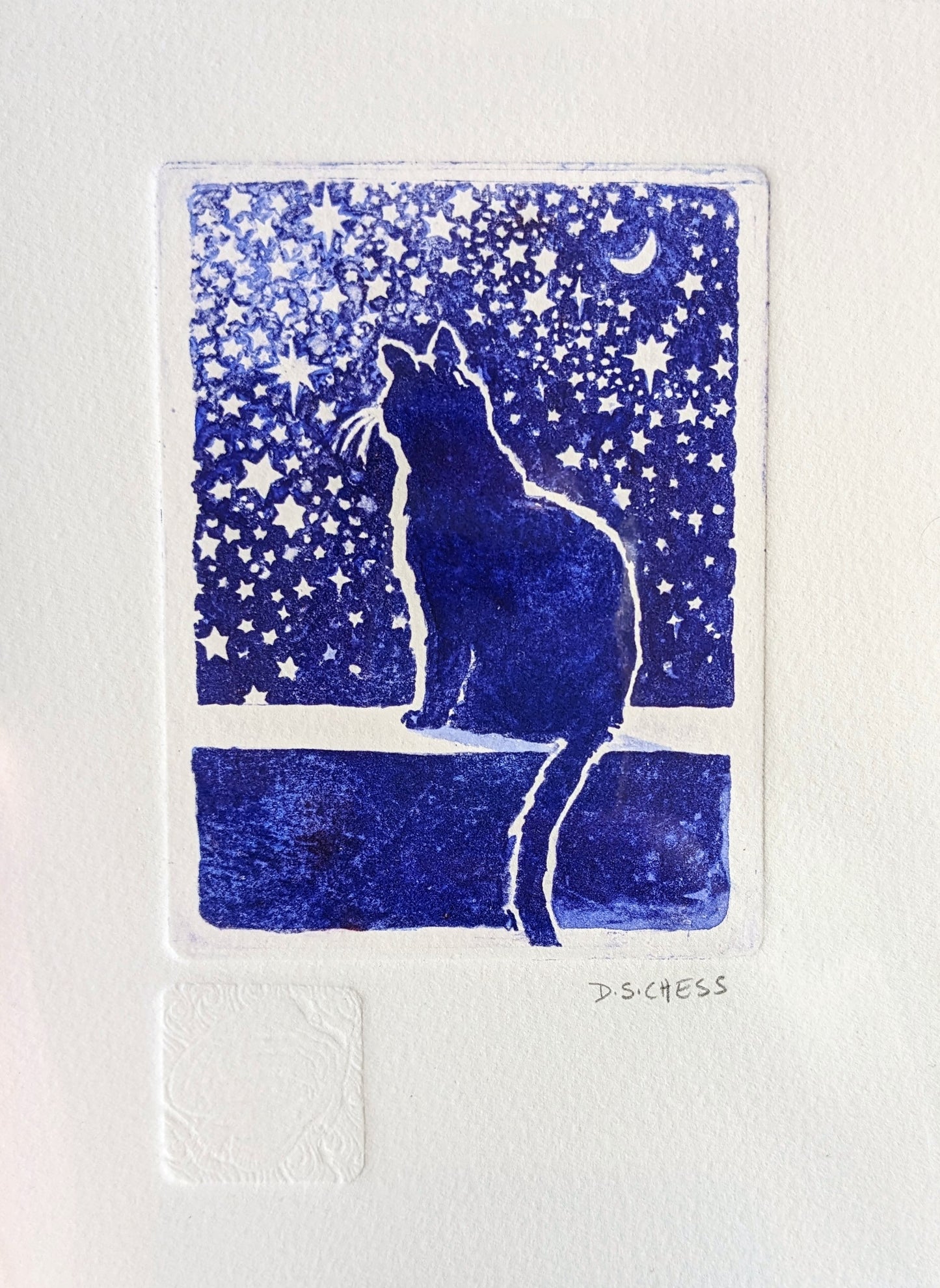 The Midnight Cat - Solarplate Etching