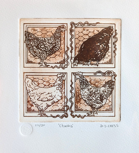 Chooks - Limited Edition Solarplate Etching
