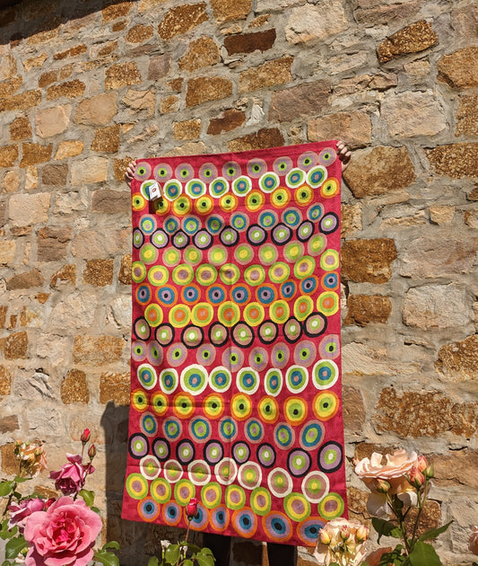 Chainstitch Rug/Tapestry (Medium) - Daisybell Tjalumi Kulyuru - Walka-Tjulpun Tjulpunpa