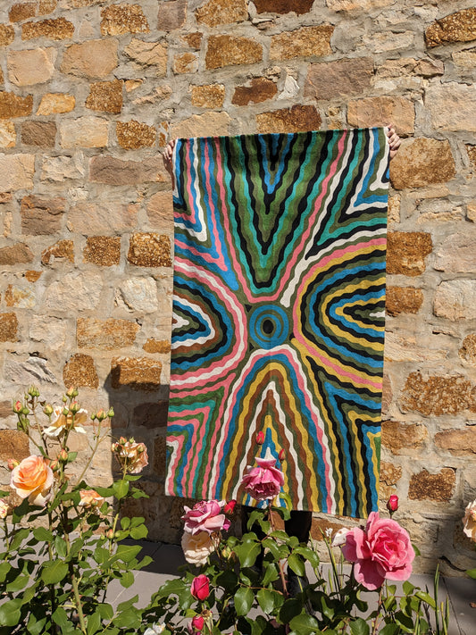 Chainstitch Rug/Tapestry (Medium) - Rama Kaltu Kaltu Sampson - Kuntjanu