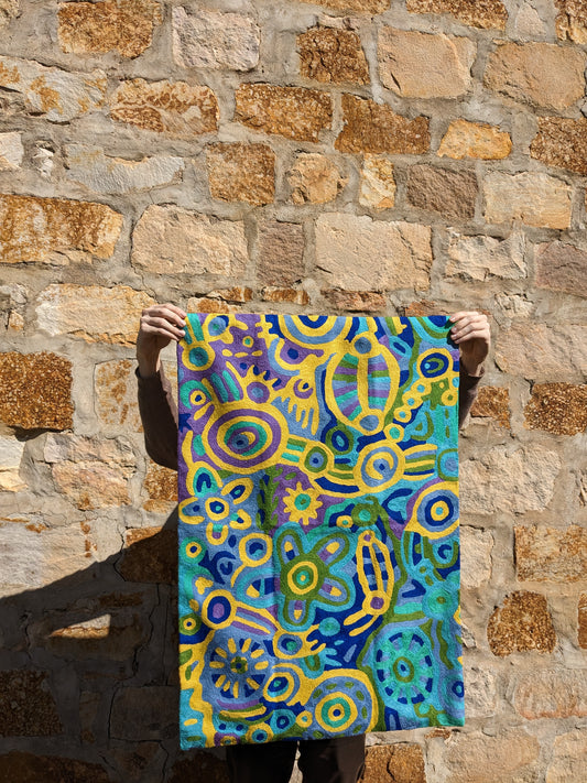 Chainstitch Rug/Tapestry (Small) - Cedric Varcoe - My Ngarrindjeri Country