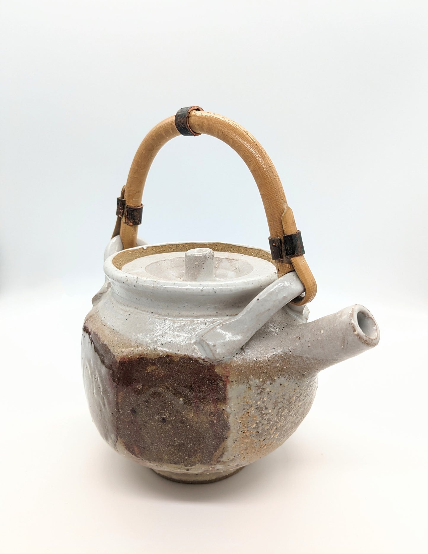 Teapot with Bamboo Handle by Waterport Pottery