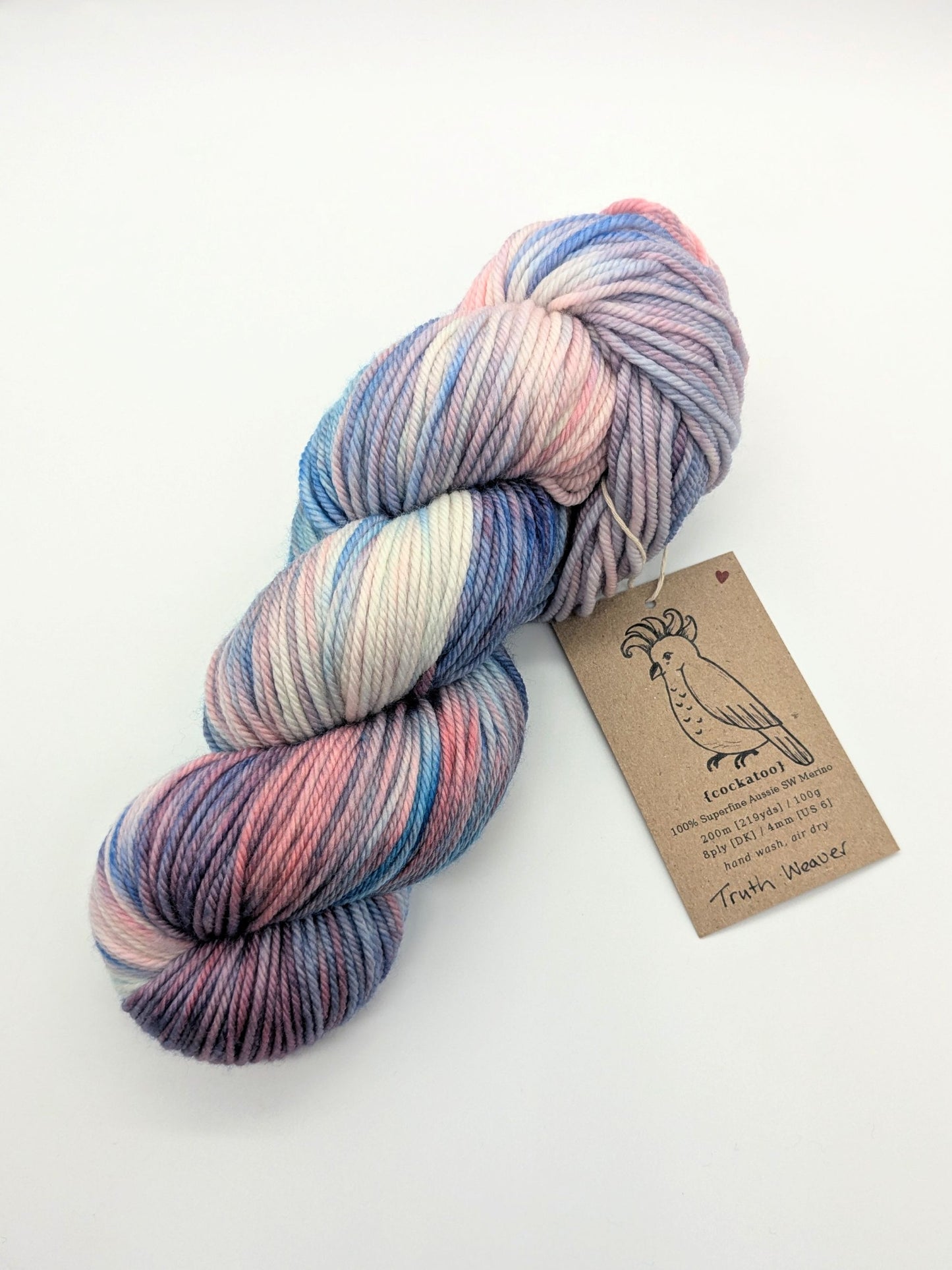 COCKATOO - Hand Dyed Yarn - 8ply