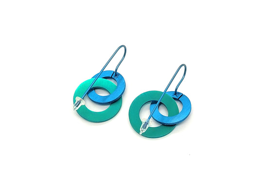 Looped Anodised Titanium Washer Earrings