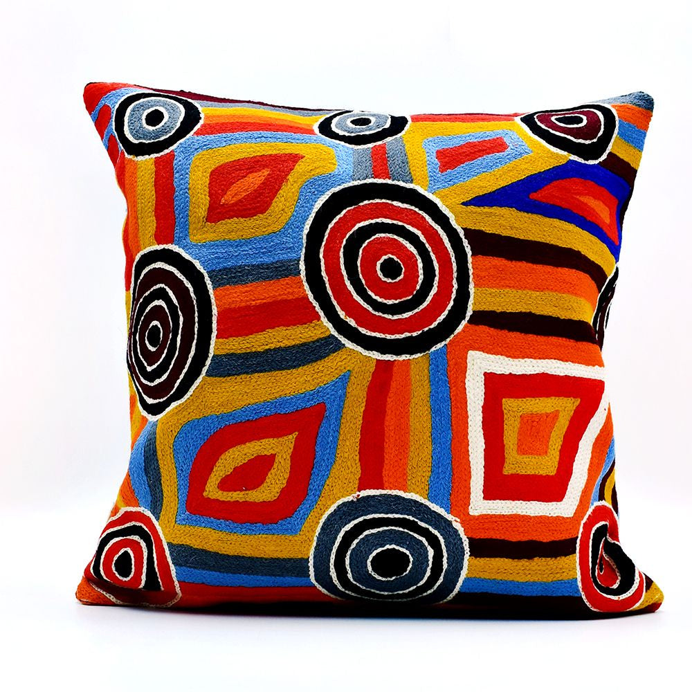 Chainstitch Cushion Cover - Mary Napangardi Brown