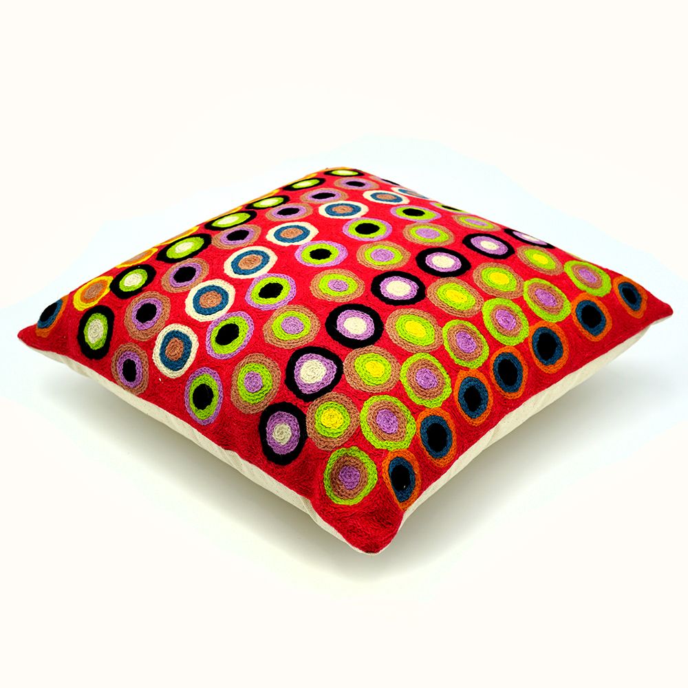 Chainstitch Cushion Cover - Daisybell Kulyuru