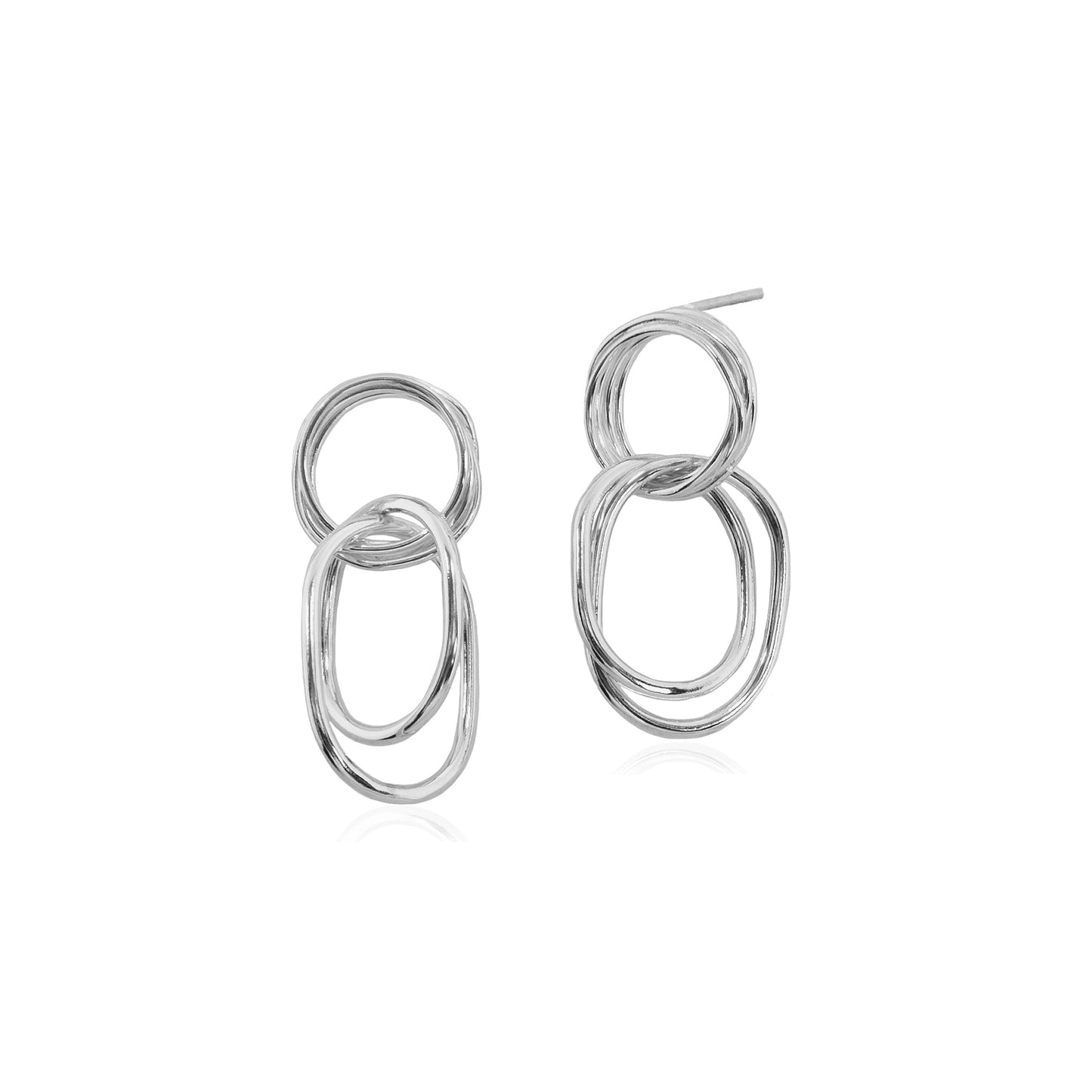 Coiled Oxidised S/S Dangle Earrings - Small