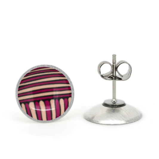 Cross Sections - Circle Stud Earrings