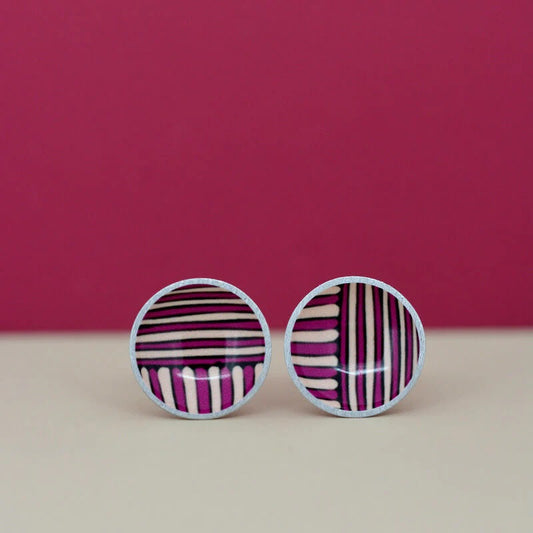 Cross Sections - Circle Stud Earrings