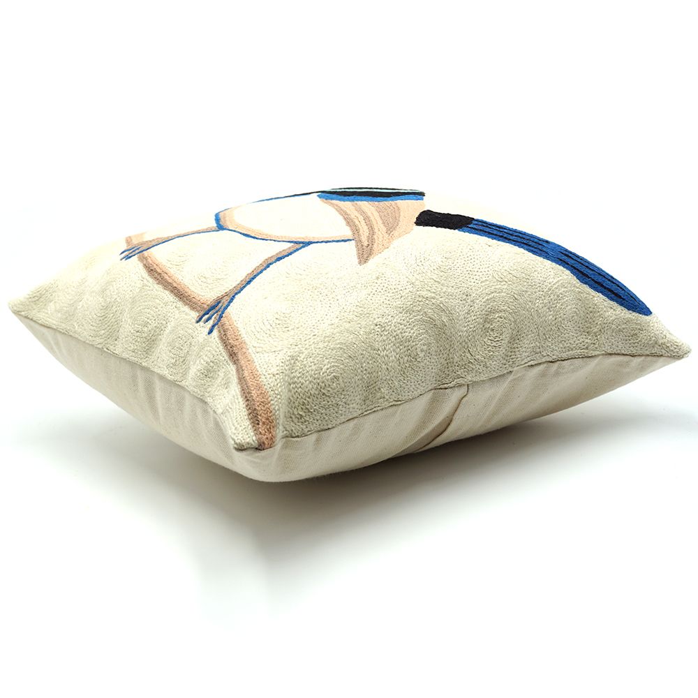 Chainstitch Cushion Cover - Blue Wren