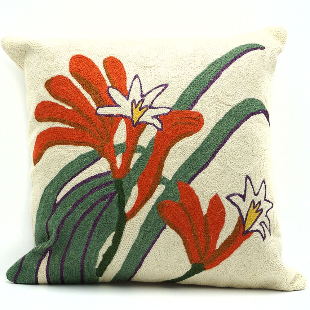 Chainstitch Cushion Cover - Kangaroo Paw