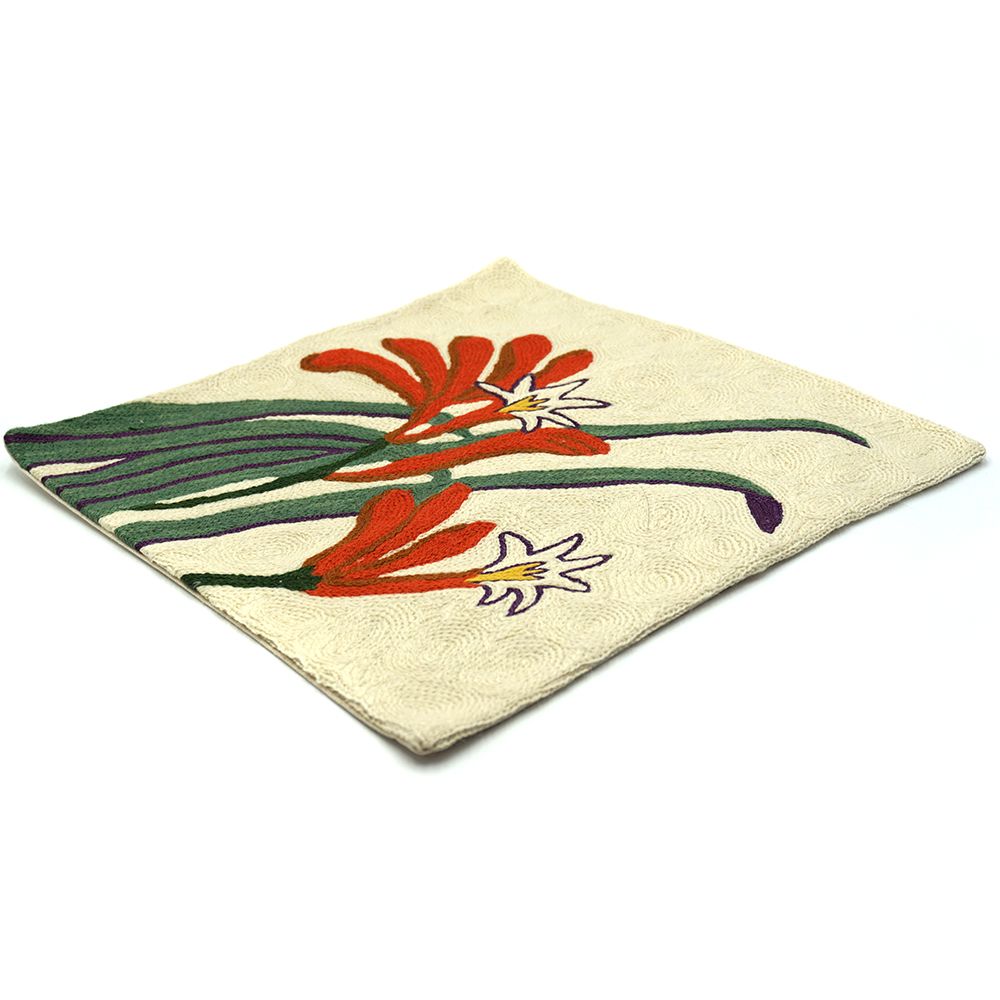 Chainstitch Cushion Cover - Kangaroo Paw