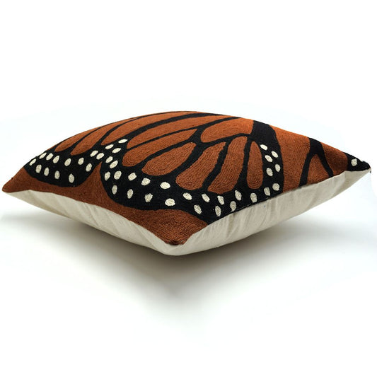 Chainstitch Cushion Cover - Monarch butterfly